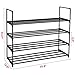 DazHom 4-Tier Shoe Rack, Shoe Racks Storage Organizer Closet, Metal Cabinet Stackable Shoe Rack Tower, Space Saving Organizer Shoe Shelf Durable Holds 20 Pairs, Black