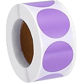 PATIKIL Colored Dot Stickers 1", 500 Pcs Color Coding Labels Blank Circle Stickers Adhesive Round Price Labels for Inventory Office Garage Classroom, Light Purple