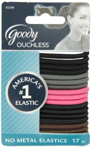 Goody Ouchless Hair Scrunchies, Cherry Blossom, 4 mm, 17 Count (Pack of 3)
