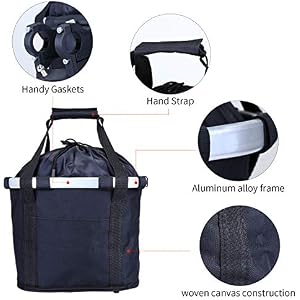 CamGo Bike Basket Multi-Purpose Bicycle Handlebar Bag with Hand Strap Detachable Bike Front Basket for Pet Carrier, Grocery Shopping, Briefcase Commuter, Outdoor Camping
