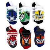 Transformers Boys 6 pk No Show Socks (6-8, Decepticons & Autobots)