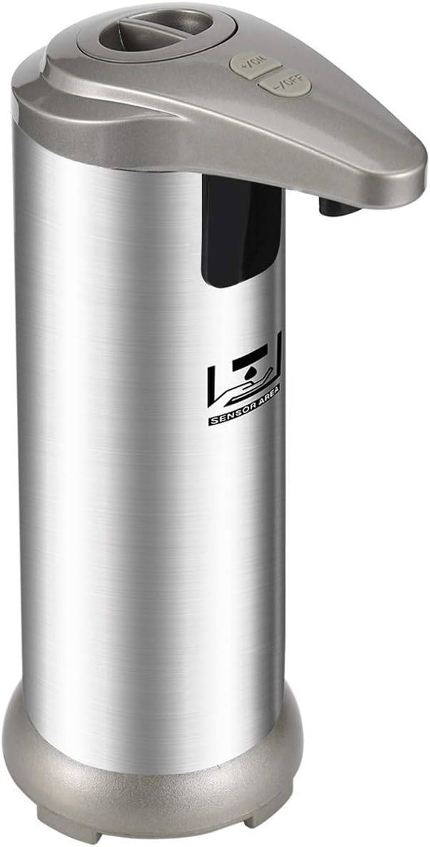 HENGQIANG Automatic Soap Dispenser, Hands Free Fingerprint Resistant Stainless Steel Soap Dispenser, Kitchen Bathroom Automatic Soap Dispenser (Upgrade Version)