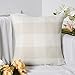 Anickal Set of 2 Beige and White Buffalo Check Plaid Pillow Covers Farmhouse Rustic Decorative Square Throw Pillow Covers Cushion Case 18x18 Inch for Home Sofa Couch Decor