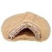 QUMY Cat Sleeping Bag Warm Soft Puppy Cat Bed Cave Igloo Nest Brown (21.5'' * 18.8'' * 5.1'' )