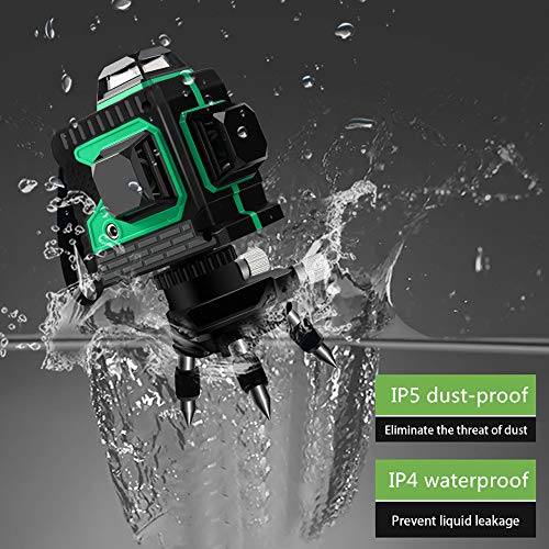 Electronic Laser Level, 12 Lines Green Beam 131Ft Vertical Horizontal Line with 1 Tripod Base,Rechargeable Battery, Wider Range of Illumination,High Precision
