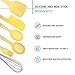 Silicone Cooking Kitchen Utensil Set 6PCS - Nonstick Heat Resistant Cooking Tool with Natural Wooden Handles, Balloon whisk, Slotted Spoon, Soup Ladle, Spatula, Long Scraper and Pastry Brush