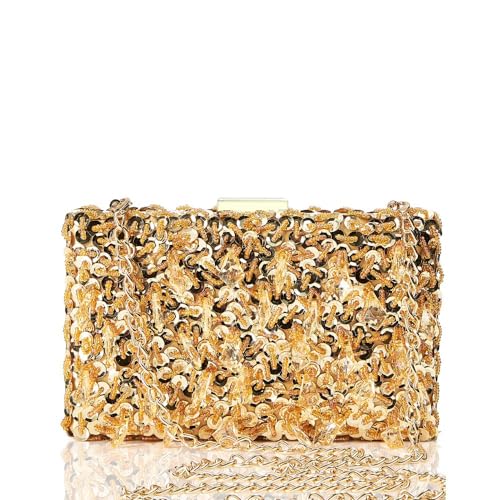 BABEYOND Clutch Purses for Women - Evening Bag Sequin Beads Pendant Clutch for Bride Party Prom Wedding Shoulder Bag