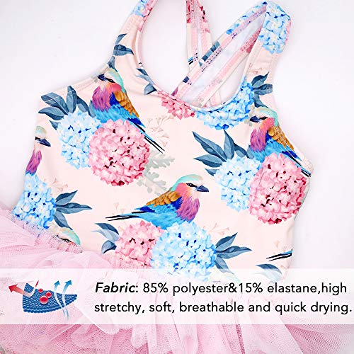 Baby Toddler Girl Swimsuit Unicorn Tutu Skirt Swimwear -One Piece Princess Swimwear Infant Bathing Suits for Girls Kids (Pink Tutu, 3-4T)