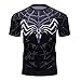 Red Plume Men's Compression Sports Fitness Shirt,Men Wolverine Printing T-Shirt Black