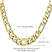 U7 Men Chunky Necklace Cool Punk Jewelry 18K Stamp Stainless Gold Plated 9MM Wide Figaro Chain 22 Inch
