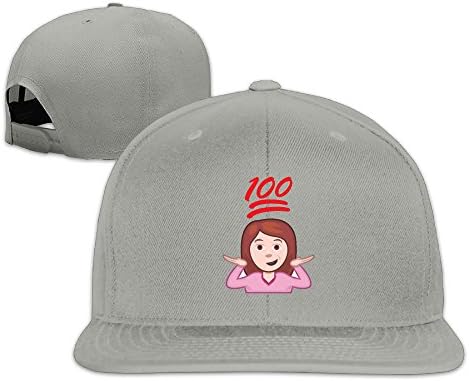 HYRONE Unisex Hip Hop Baseball-Caps Meshback Emoij Shrug 100 Cap Hats Ash