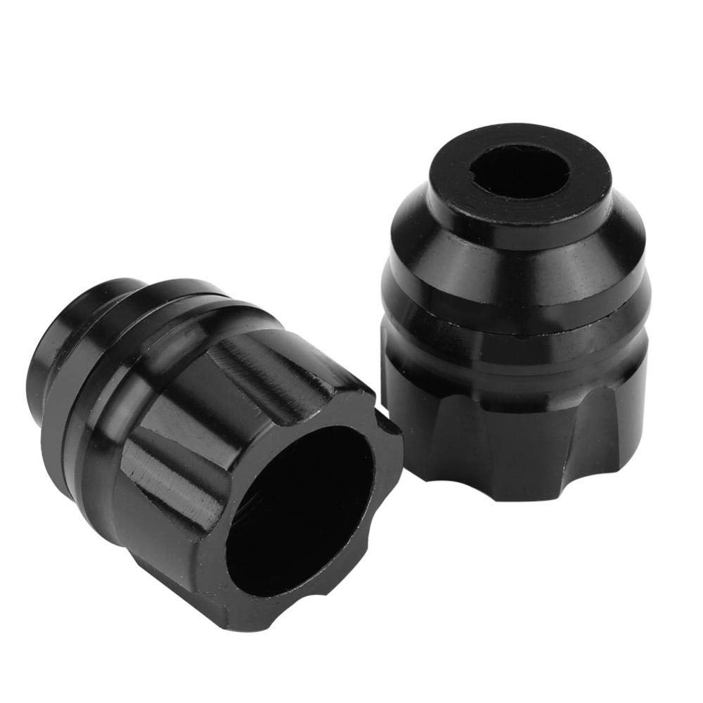 Motorcycle Front Fork Sliders 2 Pieces Aluminum Alloy CNC Motorcycle Front Fork Anti-Collision Slider Protector Fit for Universal (Black)