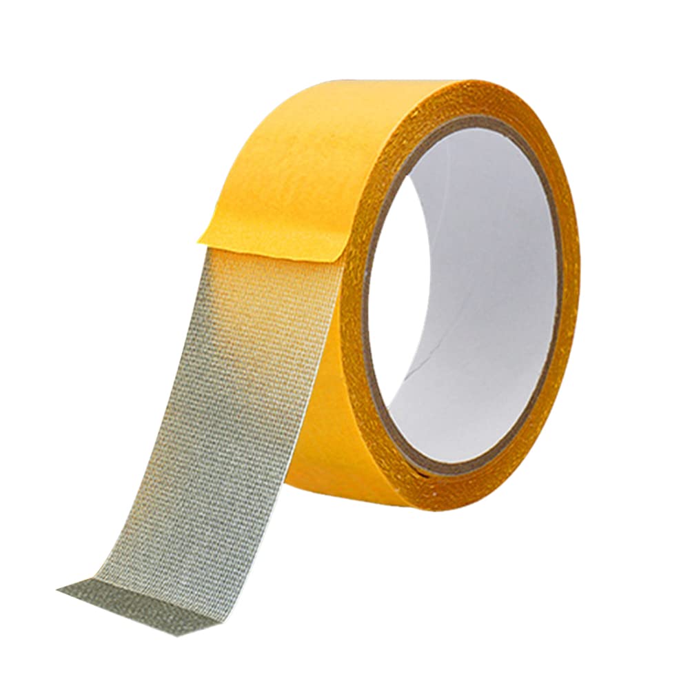 LICHENGTAI Double-sided Cloth Tape Multifunctional High-viscosity Carpet Mesh Tape Suitable for Wedding Props Photo Frame Durable Tape Yellow 1.5cm