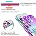 iPhone 4S Case with Tempered Glass Screen Protector [2 Pack] for Girls Women,LeYi Cute Shiny Glitter Moving Quicksand Clear TPU Protective Phone Case Cover for Apple iPhone 4/ 4S/ 4G ZX Teal/Purple