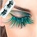 Easybuystore ®Real Feather Eyelashes 1 Pair Green