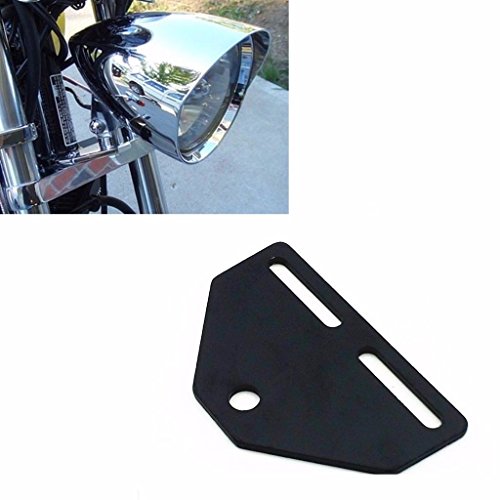 Motorcycle Bottom Mount Headlight Head Light Lamp Bracket Adapter for Harley Honda Kawasaki Honda Suzuki Cruiser Chopper Touring Custom XL (Black)