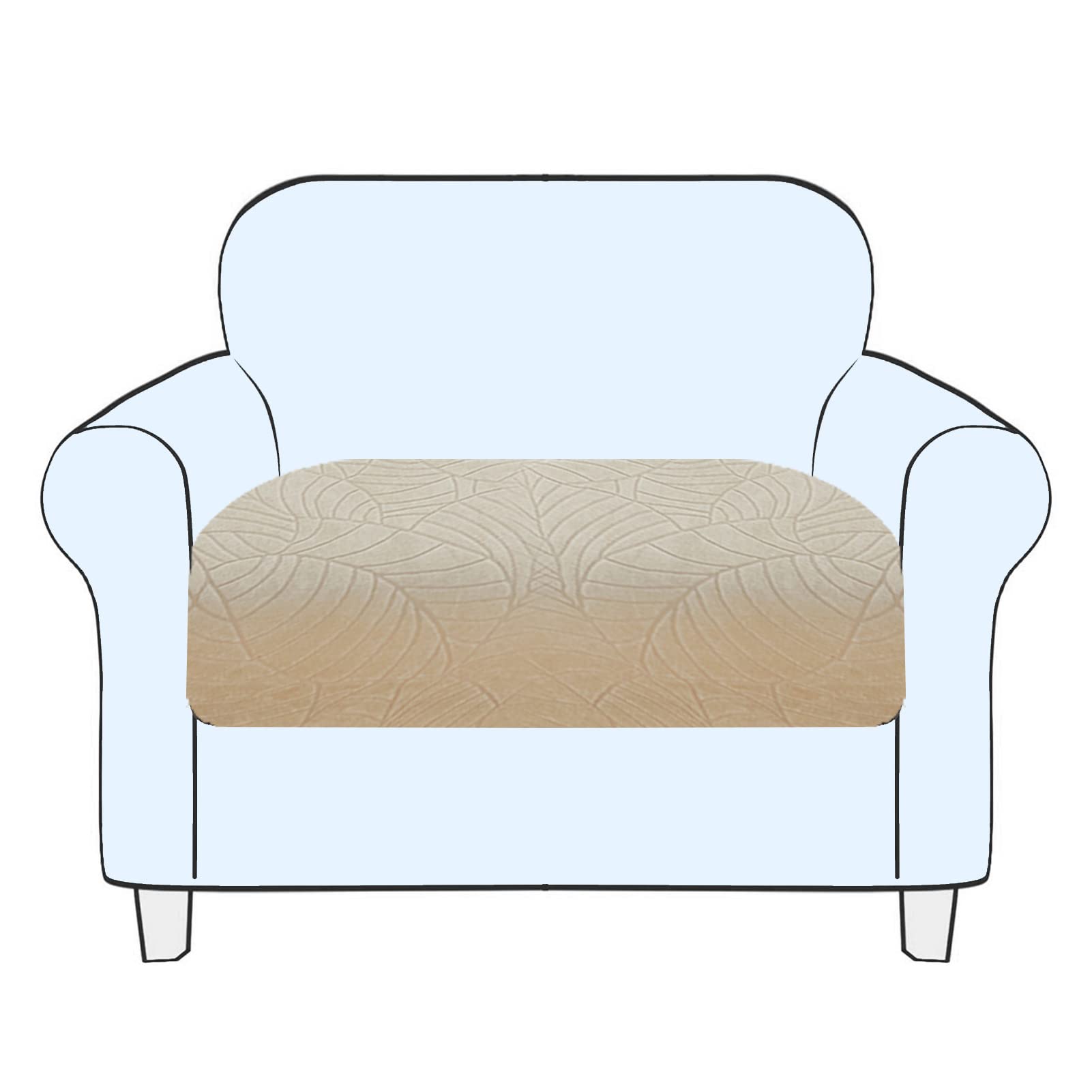 SHUOJIA Sofa Seat Cushion Cover Stretch Cushion Covers Non-slip Slipcover Cover for Sofa Seat Cushions Seat Couch Cover for Pets & Kids (Cream Color,Large-1-Seater)