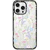 CASETiFY Impact Case for iPhone 16 Pro Max [Slim / 8.2 ft. 4X Military Grade Drop Protection/Compatible with Magsafe] - Pink Pastel Cute Floral - Clear Black