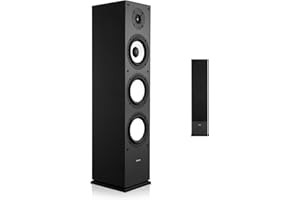 VEVOR Passive Floorstanding Speaker, 2-Way, Floor-Standing Tower Speaker with 1-Inch Tweeter, 6.5-Inch Woofer, 200W Peak, 70Hz–20kHz Frequency Response, Durable MDF Enclosure, for Home Audio, Single