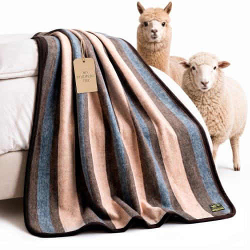 Desert Breeze Alpaca Sheep Wool Blanket