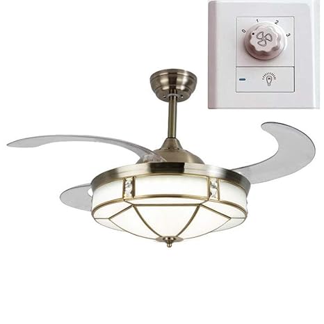 Amazon Com Ceiling Fan With Light Lamp 107cm Invisible Abs Mute