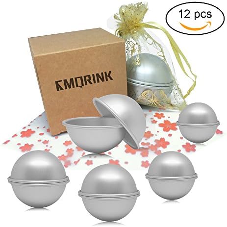 FMORINK 6 Set DIY Metal Bath Bomb Molds Make Bath Bomb with 3 Size12 pcs for Crafting Your Own Fizzles