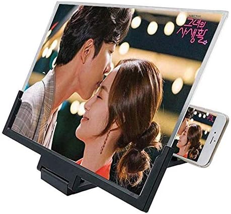 KIWM 14″ 3D Cell Phone Screen Magnifier Amplifier Enlarger Smartphone Magnifying Glass, Foldable Zooms 3X-5X Magnifying with Adjustable Angle & Distance, Movie Amplifier for All Smartphone