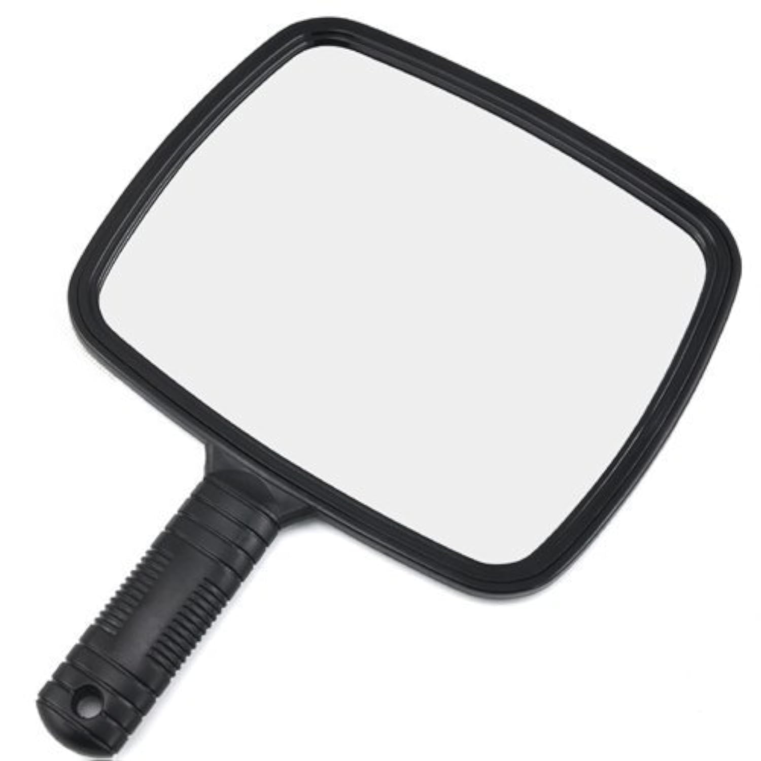 Accessotech Professional Handheld Salon Barbers Hairdressers Paddle Mirror Tool with Handle (Black)