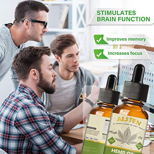 (2-Pack) ALSTEN Hemp Oil for Pain, Anxiety & Stress Relief - 30000mg of Hemp Oil Drops