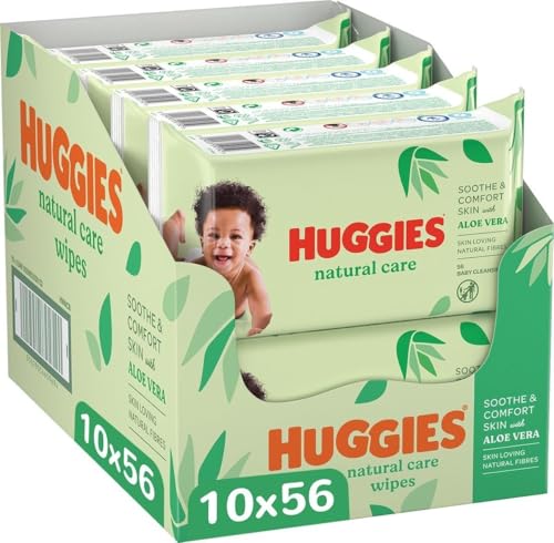 Natural Care Toallitas para Bebé, Aloe Vera, 10 Packs de 56, Total 560 Toallitas