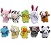 Carejoy Cute 10pcs Velvet Animal Style Finger Puppets Set