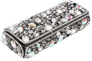 Leadigol Luxury Shiny Rhinestone Sunglasses Case for Women, Bling Diamond Classic Sunglasses Case, Eyeglasses Pouch Protectiv