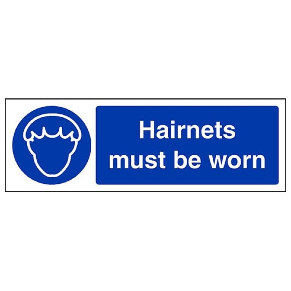 V Safety Hairnets must be warn-300x100mm-Magnetic Safety Sign