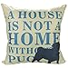 Luxbon Machine Washable Cotton Linen Sofa Couch Chair Throw Pillowcase Cushion Cover Decorative Insert Not Included - Navy Blue Dog A House is Not A Home Without A Pug Design 2