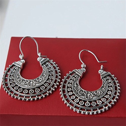satyam kraft oxidised silver earrings for women (standard size)