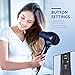 MYONAZ Hair Dryer Professional with Straightening Comb and Air Concentrator/Powerful and Quiet Hair Dryer with Nozzle - Create Salon Volume at Home up to 80% Faster with Less Frizz (Navy Blue)