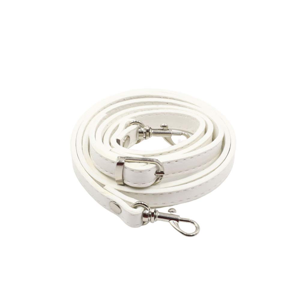 EXCEART Leather Cross Body Strap Adjustable Shoulder Bag Straps Handbag Purse Handle Chain Replacement Belt with Buckles for DIY Messenger Satchel Briefcase 120cm White