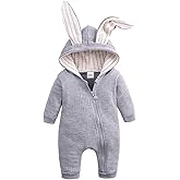 Baby Bunny Costume, Girl or Boy Easter Outfit, Unisex Toddler Rabbit Dress Up Romper, My First Easter Outfit