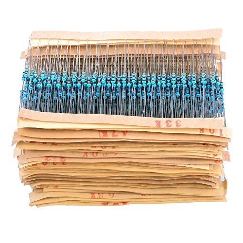 Longruner Metal Film Resistors Kit 1 ohm-10M ohm 1/4W 64 Values 1280PCS Resistors Assortment Kit Assorted Set Low Noise LK05 - Thumbnail 3