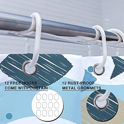 Allenjoy Fish Anchor Shower Curtain Set Underwater Tropical Cartoon Fish for Kids Ocean Nautical Ripple Waterproof… 51dJUypT wL