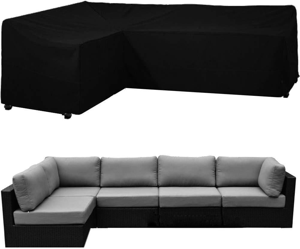 Amazon Com Patio Sofa Cover Patio Furniture Sectional Couch Covers Outdoor Sectional Furniture Set Cover Waterproof Garden Couch Cover Patio L Shaped Sectional Sofa Cover L Shape Left Facing 105 270cm Furniture Decor