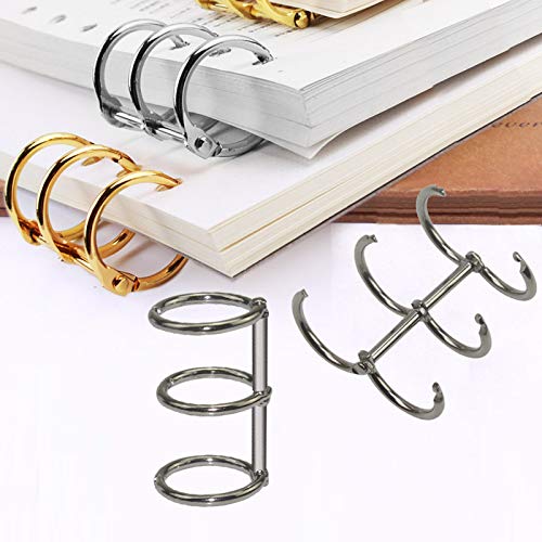 WeiMeet 12 Pieces Metal Loose Leaf Binders 3 Ring Nickel Plated Book Rings Key Chain Rings for Notebook Documents Keys Photo Album(Silver)