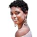 Women's Short Afro Kinky Curly Wig for Black Women 8 Inches Mixed Real Human Hair Wigs with Wig Cap