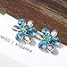 Neoglory Jewelry Blue Crystal Flowers Stud Earrings Gift For Girl Women Mother Embellished with Crystals from Swarovski