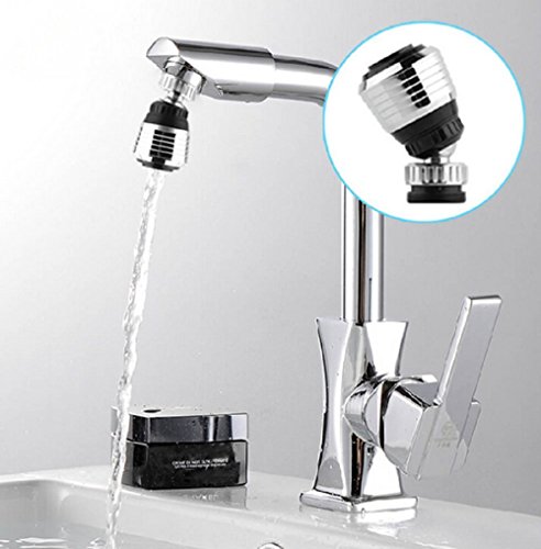 Kitchen Water Saver Tap 360 Rotate Swivel Faucet Nozzle Filter Adapter for Restaurant, Home & Hotel - 2 Pack