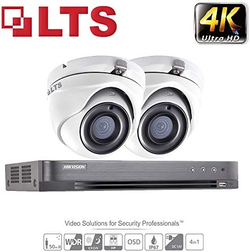 4CH Hikvision 5MP CCTV Security System 2x LTS Cameras CMHT1352N 4K Resolution DS-7204HUHI/K1 DVR + 2TB HDD (Full Kit + 2x Cameras + 2TB)