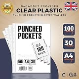 G4GADGET A4 Plastic Pockets with Reinforced Spine 30 Micron Pack of 100 view 2