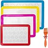 FOLAI 4pieces Silicone Baking Mats, Non-Slip Washable Reusable Baking Tray, Heat-Resistant Cooking Bakeware Mat, BPA Fre…