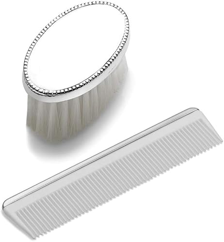 silver brush and comb set for baby girl