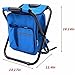 Genenic Fishing Backpack Chair,Portable Camping Stool,Foldable Backpack Stool with Double Layer Oxford Fabric Cooler Bag for Fishing,Beach,Camping,House and Outing (Blue)